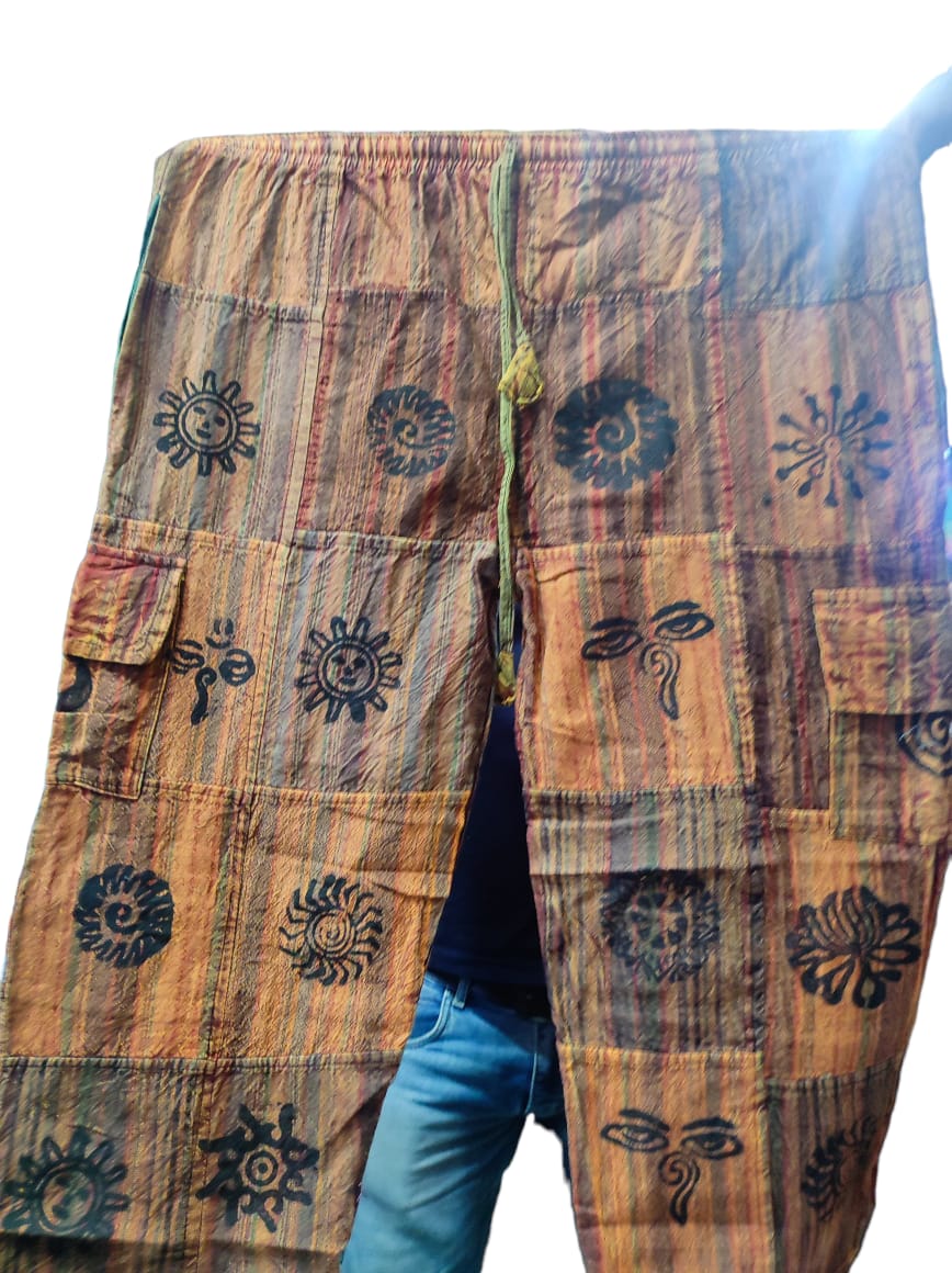 Nepalese Stripy Cotton Trousers Fair Trade - Siesta UK
